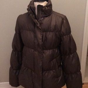 Down Puffer Jacket with hood GAP size M brown EUC